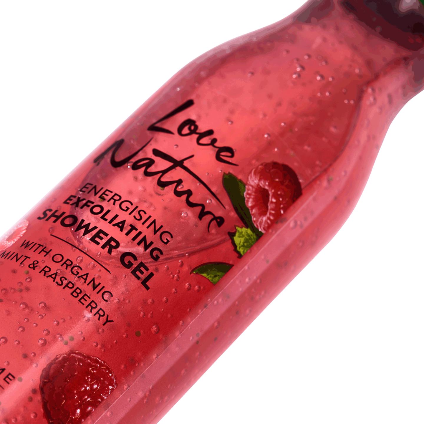 Energising Exfoliating Shower Gel with Organic Mint Raspberry